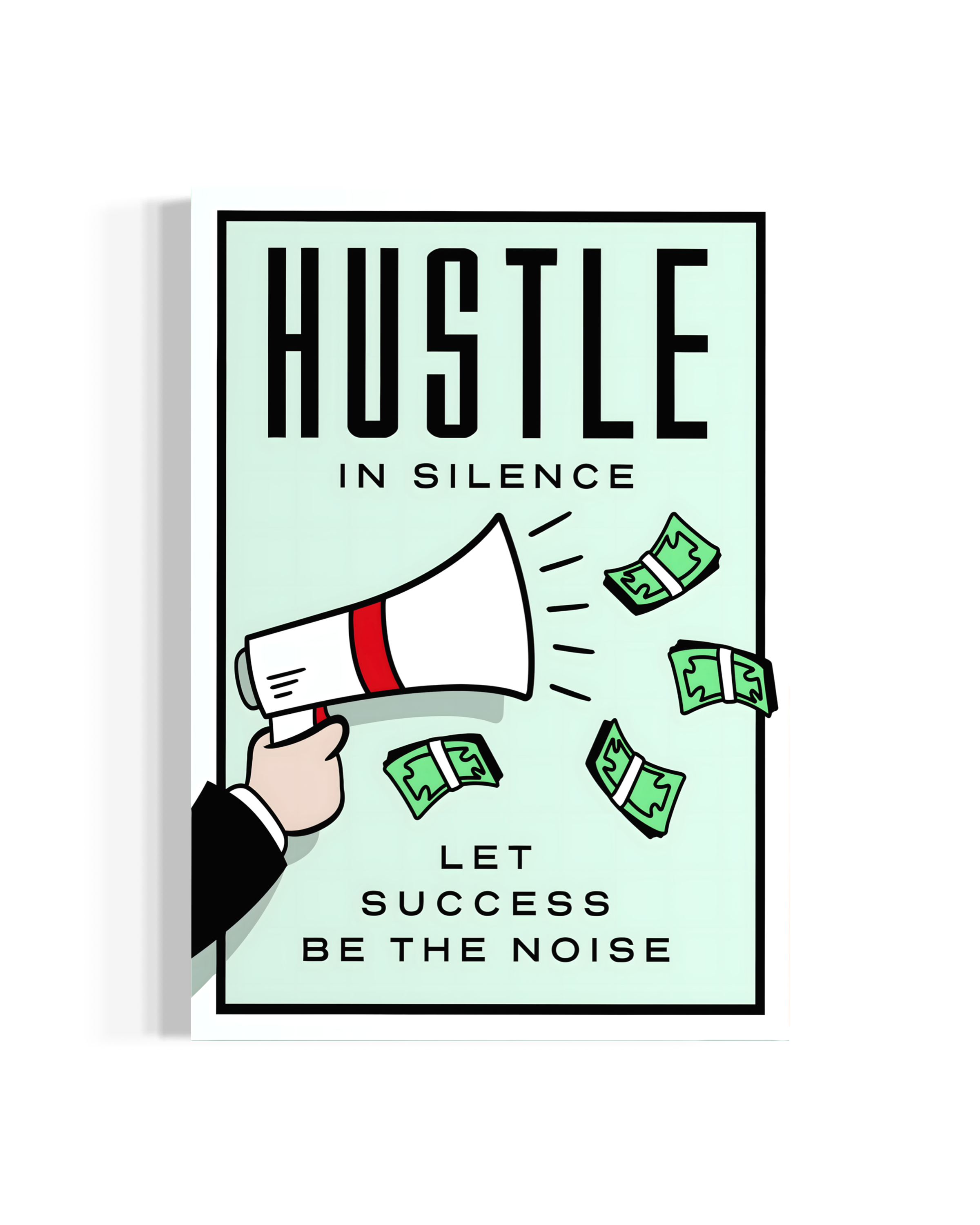 Hustle in Silence – Motivational Canvas