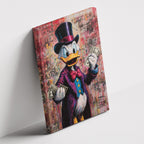 Καμβάς Scrooge McDuck σε δεύτερη γωνία λήψης, χωρίς κορνίζα.