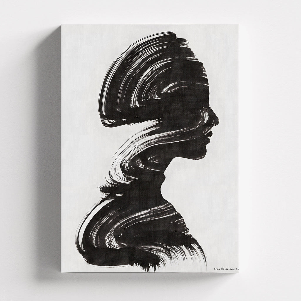 Πίνακας σε καμβά Silhouette in Motion, χωρίς κορνίζα, μπροστινή όψη.