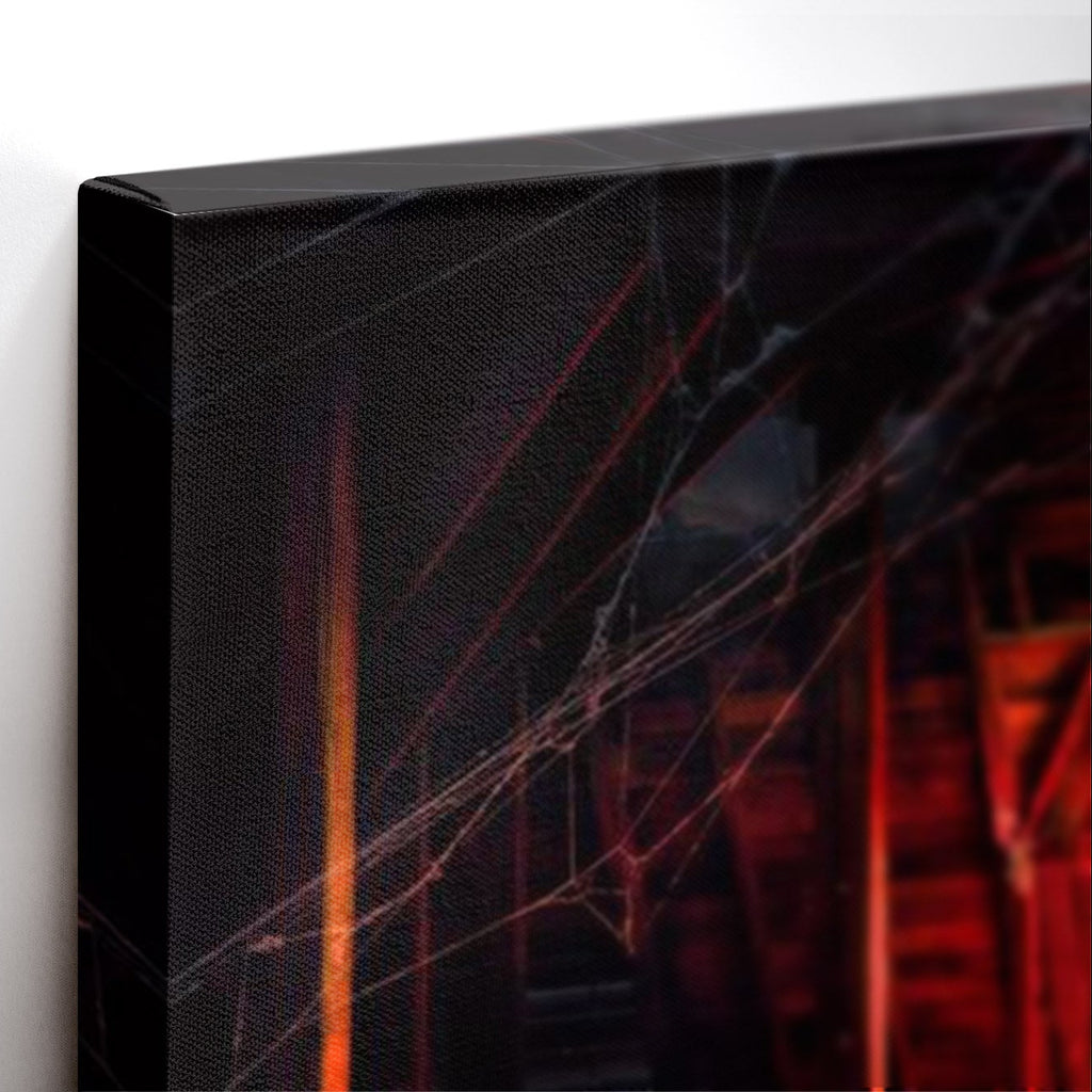 Close-up λεπτομέρεια της εκτύπωσης καμβά The Attic Awakens – Stranger Things Canvas.