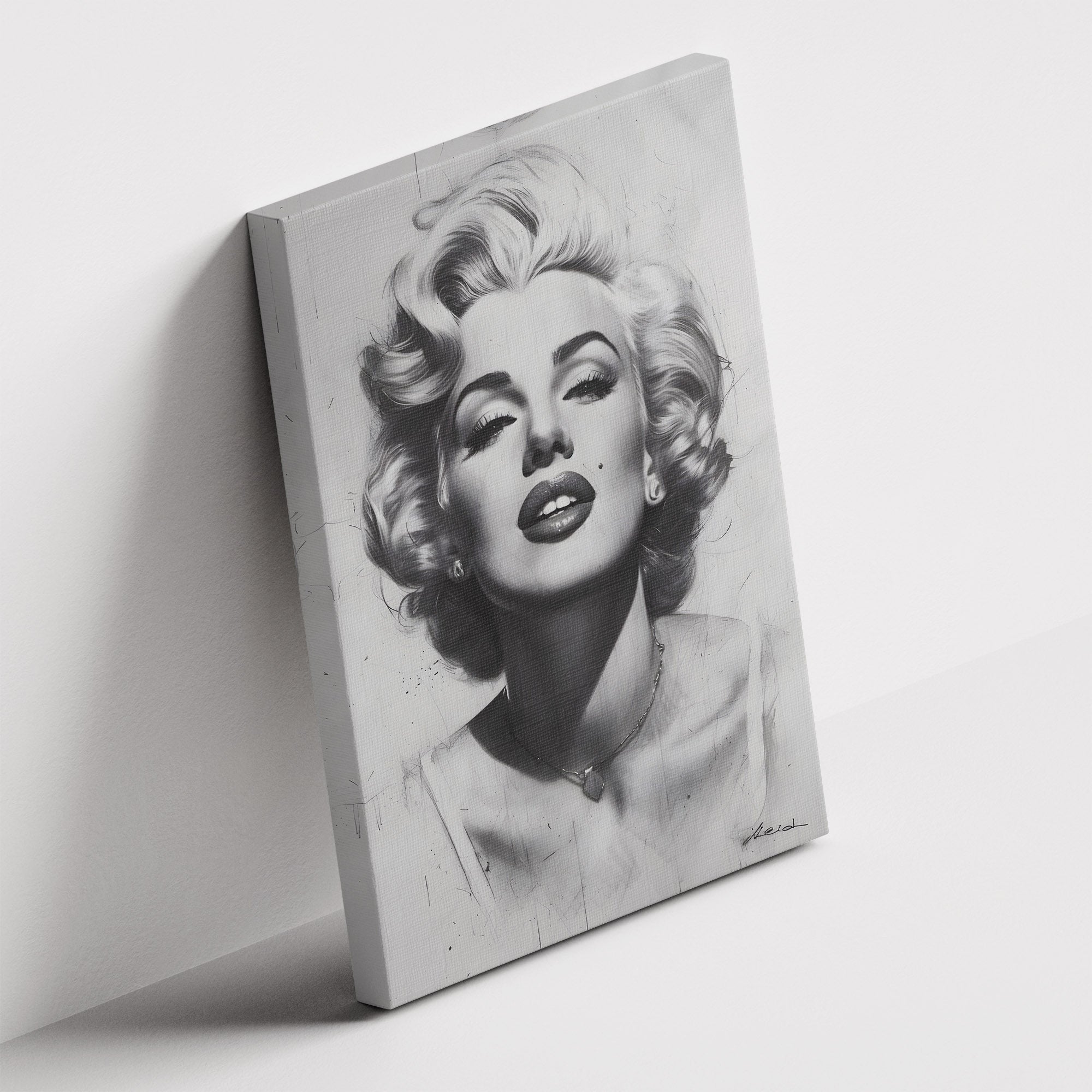 Καμβάς Marilyn Monroe σε δεύτερη γωνία λήψης, χωρίς κορνίζα.