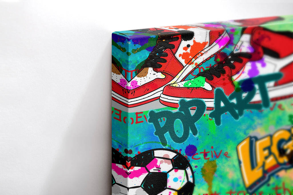 Close-up λεπτομέρεια της εκτύπωσης καμβά Kobe Bryant – Graffiti.