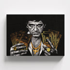 Πίνακας σε καμβά Tony Montana Gold, φωτογραφία προϊόντος 1.