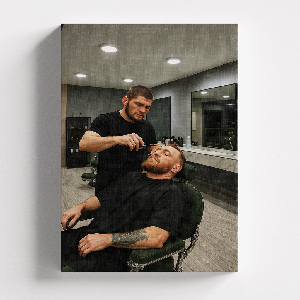 Πίνακας σε καμβά Barber Rivalry, χωρίς κορνίζα, μπροστινή όψη.