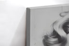 Close-up λεπτομέρεια της εκτύπωσης καμβά Marilyn Monroe.