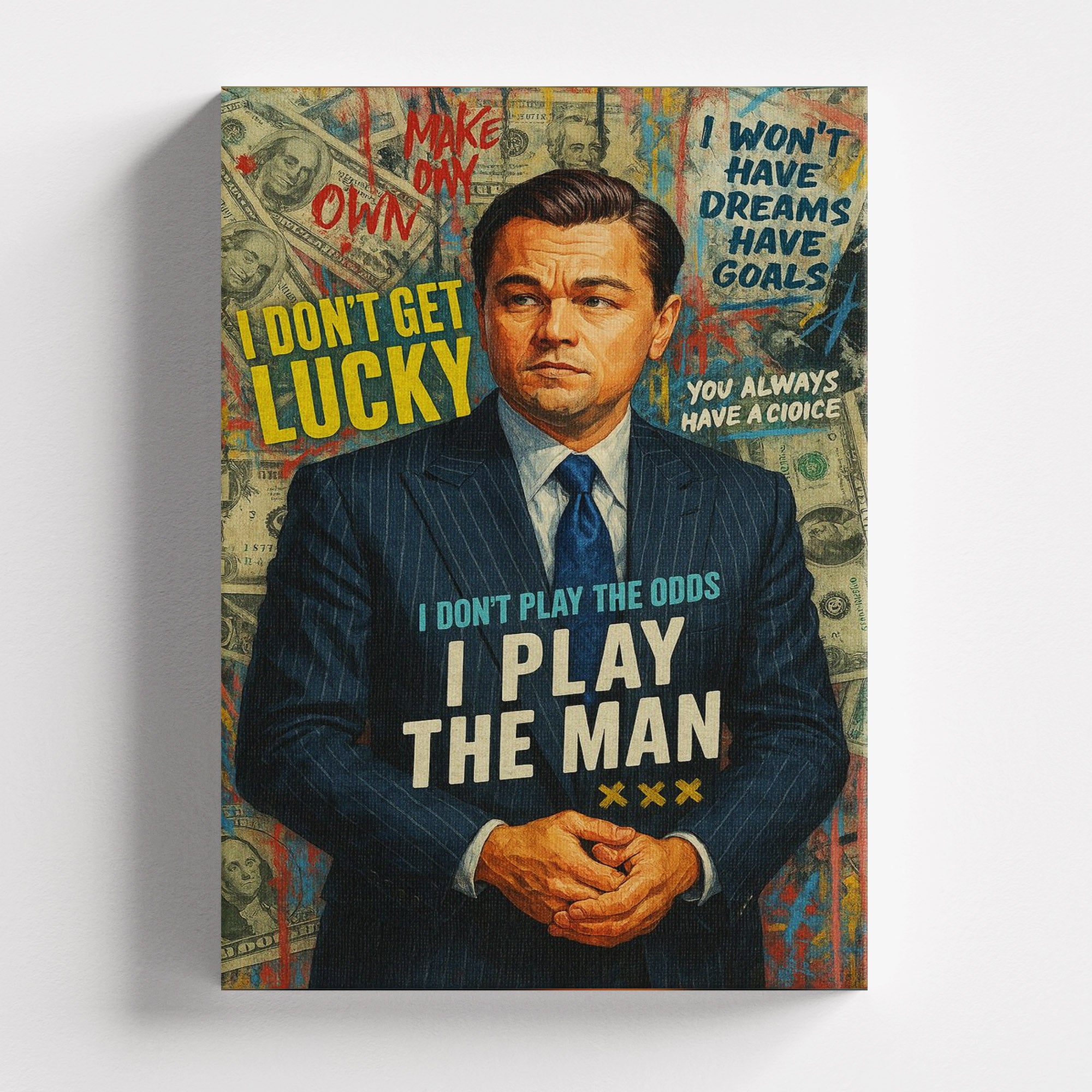Πίνακας σε καμβά I Play The Man, χωρίς κορνίζα, μπροστινή όψη.