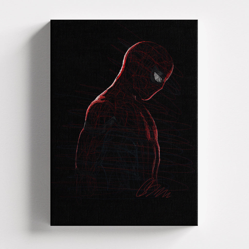 Πίνακας σε καμβά Spider-Man – Sketch, χωρίς κορνίζα, μπροστινή όψη.