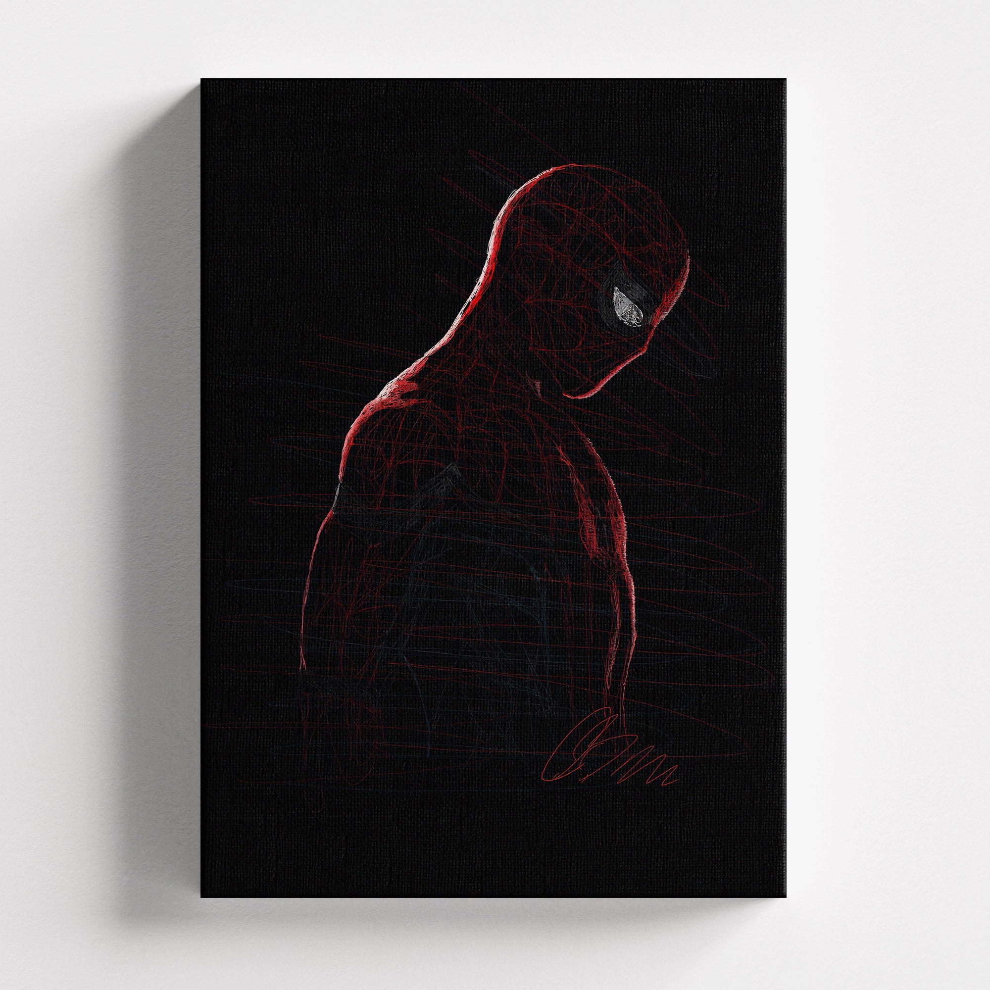 Πίνακας σε καμβά Spider-Man – Sketch, χωρίς κορνίζα, μπροστινή όψη.