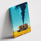 Καμβάς Blue Smoke σε δεύτερη γωνία λήψης, χωρίς κορνίζα.