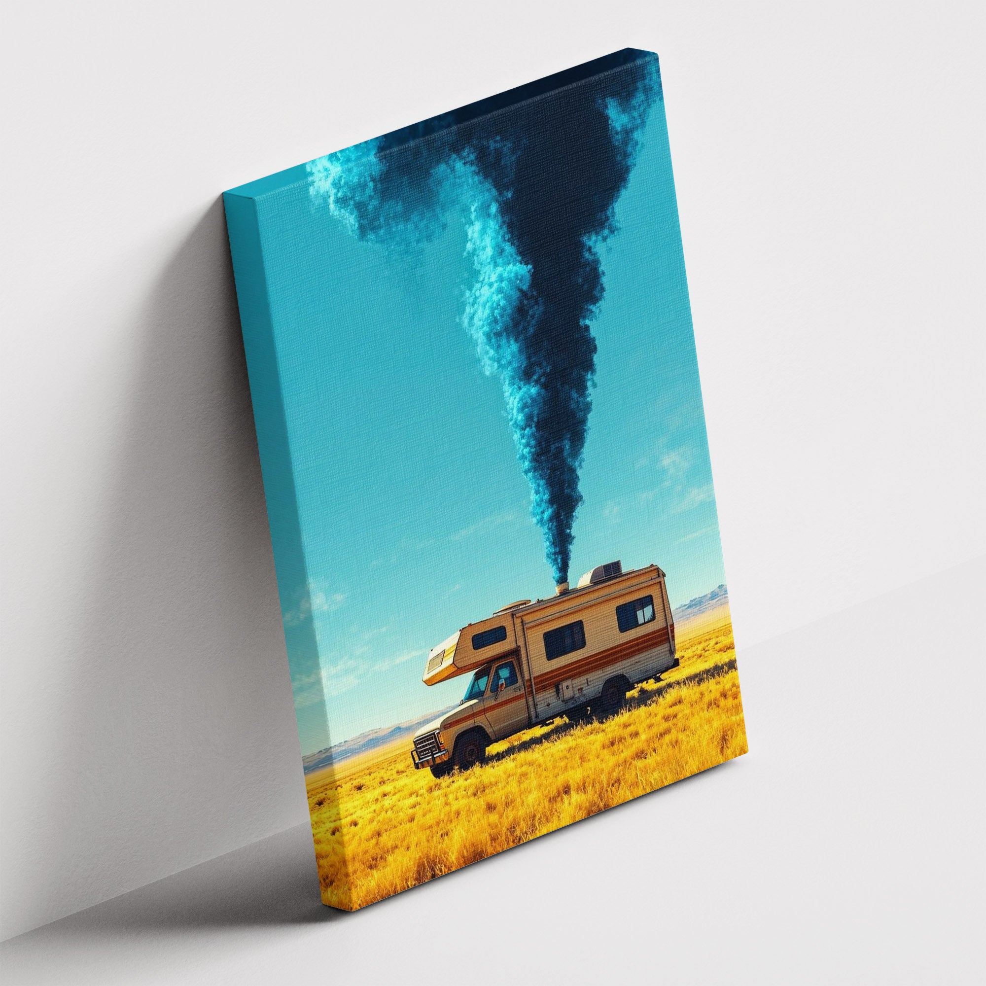 Καμβάς Blue Smoke σε δεύτερη γωνία λήψης, χωρίς κορνίζα.