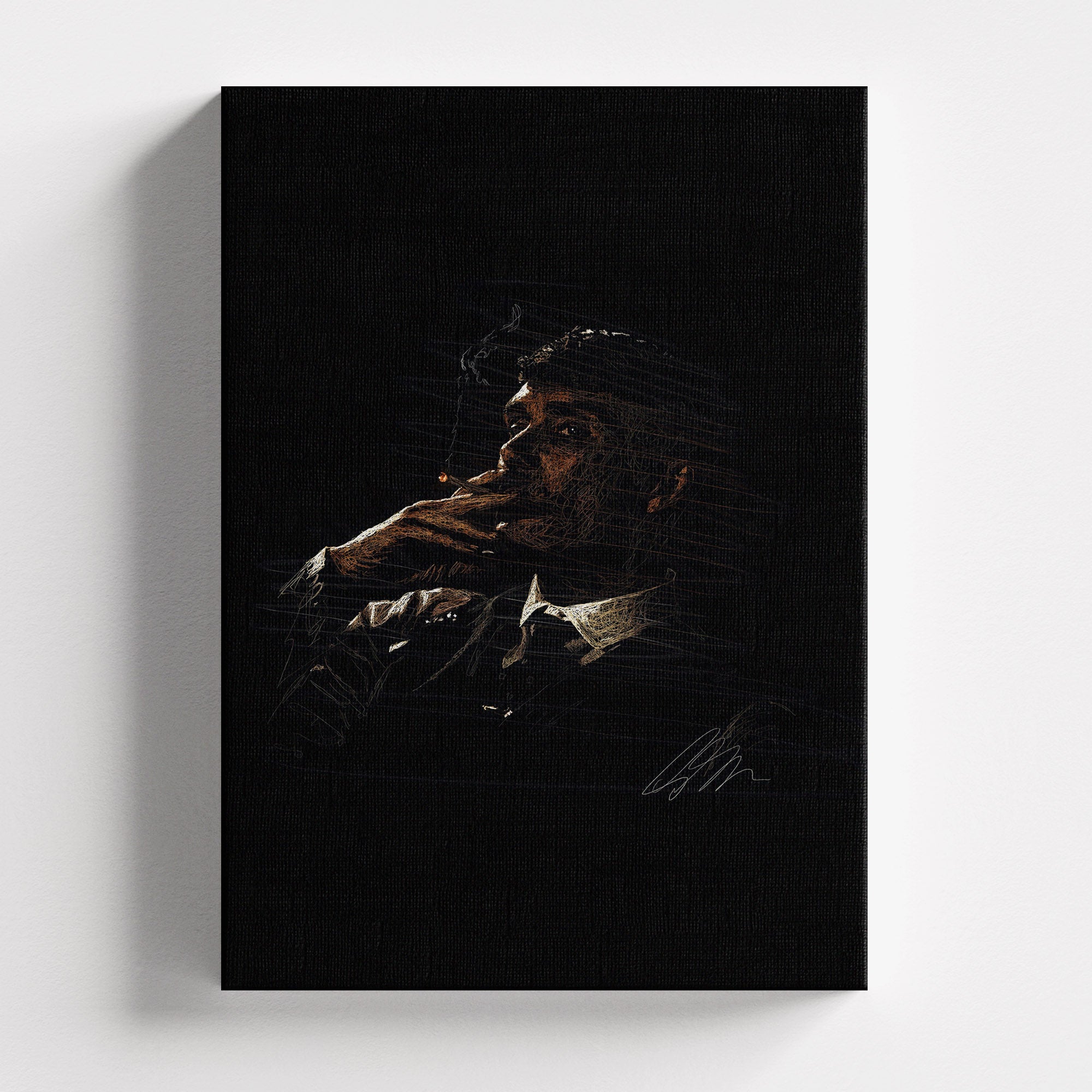 Πίνακας σε καμβά Tommy Shelby – Sketch, χωρίς κορνίζα, μπροστινή όψη.