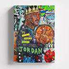 Πίνακας σε καμβά Michael Jordan – King Graffiti, χωρίς κορνίζα, μπροστινή όψη.