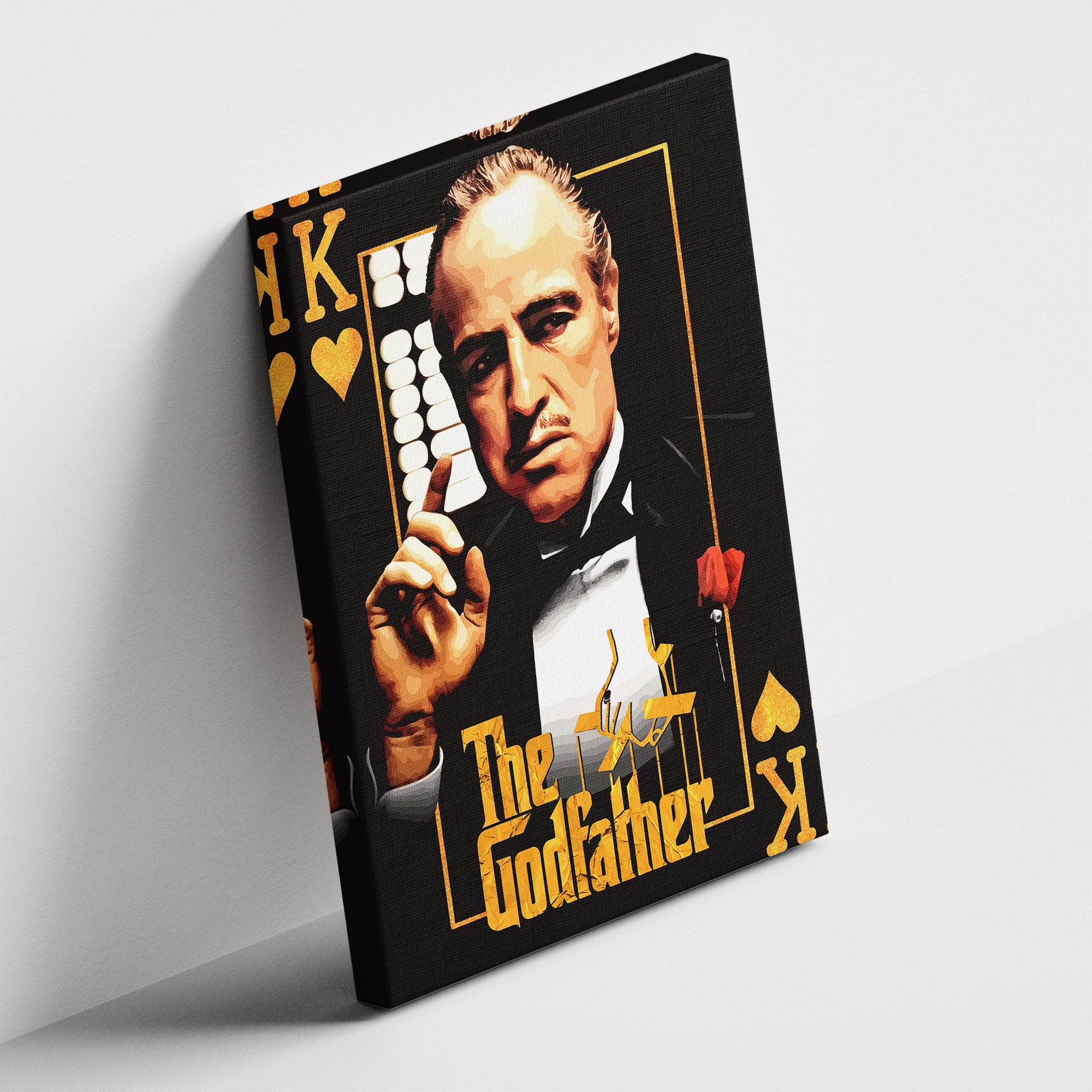 Καμβάς The Godfather – King of Hearts σε δεύτερη γωνία λήψης, χωρίς κορνίζα.