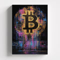 Πίνακας σε καμβά Bitcoin Graffiti, χωρίς κορνίζα, μπροστινή όψη.