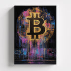 Πίνακας σε καμβά Bitcoin Graffiti, χωρίς κορνίζα, μπροστινή όψη.