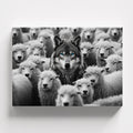 Πίνακας σε καμβά Wolf Among Sheep - Horizontal, φωτογραφία προϊόντος 1.