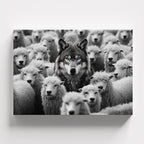 Πίνακας σε καμβά Wolf Among Sheep - Horizontal, φωτογραφία προϊόντος 1.