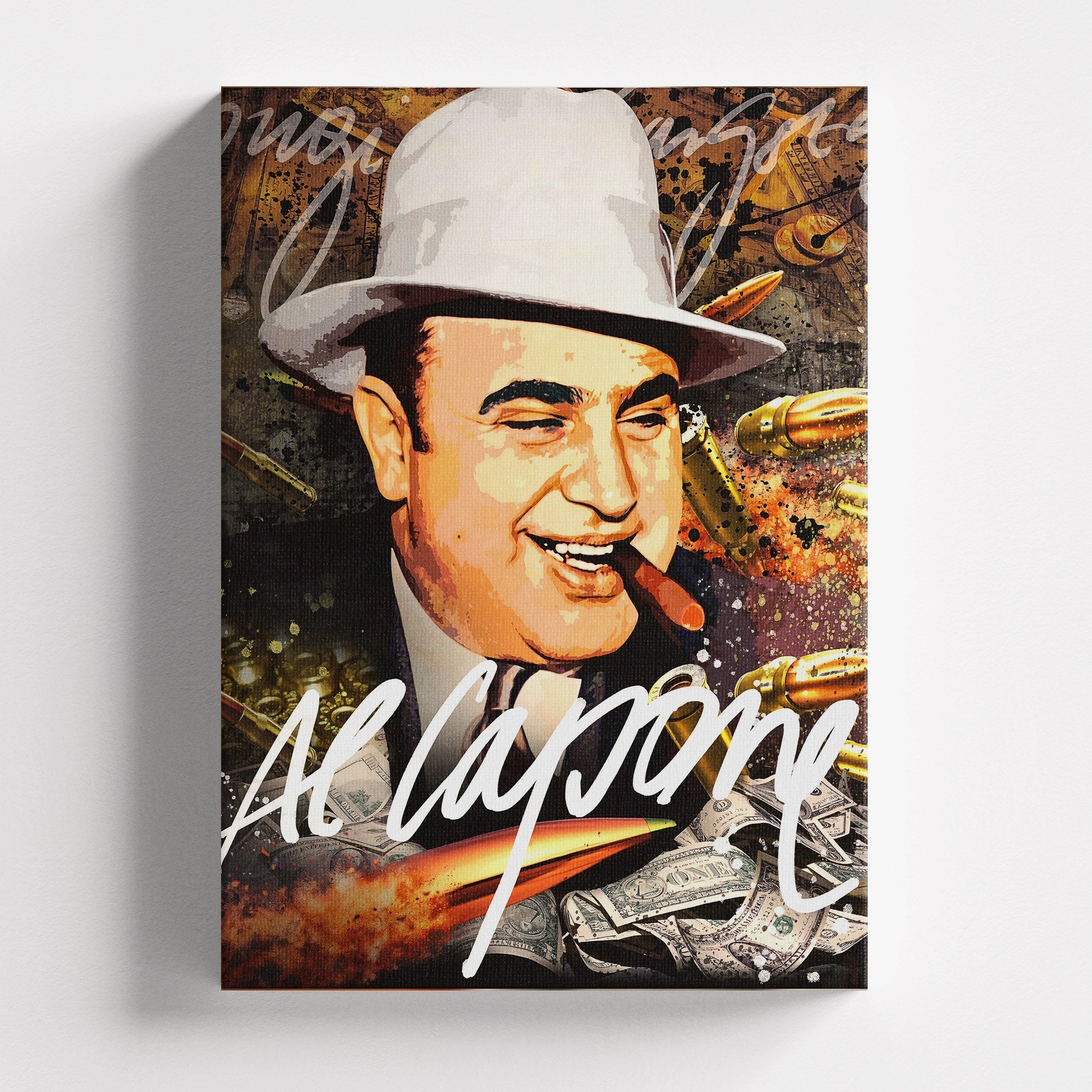 Πίνακας σε καμβά Al Capone, χωρίς κορνίζα, μπροστινή όψη.