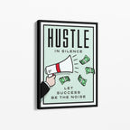 Hustle in Silence – Motivational Canvas
