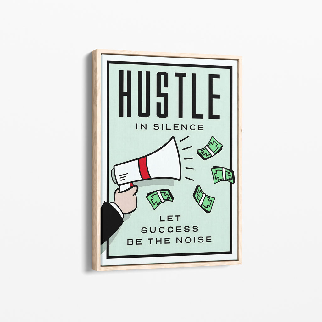 Hustle in Silence – Motivational Canvas