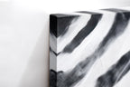 Close-up λεπτομέρεια της εκτύπωσης καμβά Zebra Stripes.