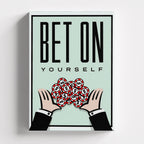 Πίνακας σε καμβά Bet On Yourself – Motivational Canvas, χωρίς κορνίζα, μπροστινή όψη.