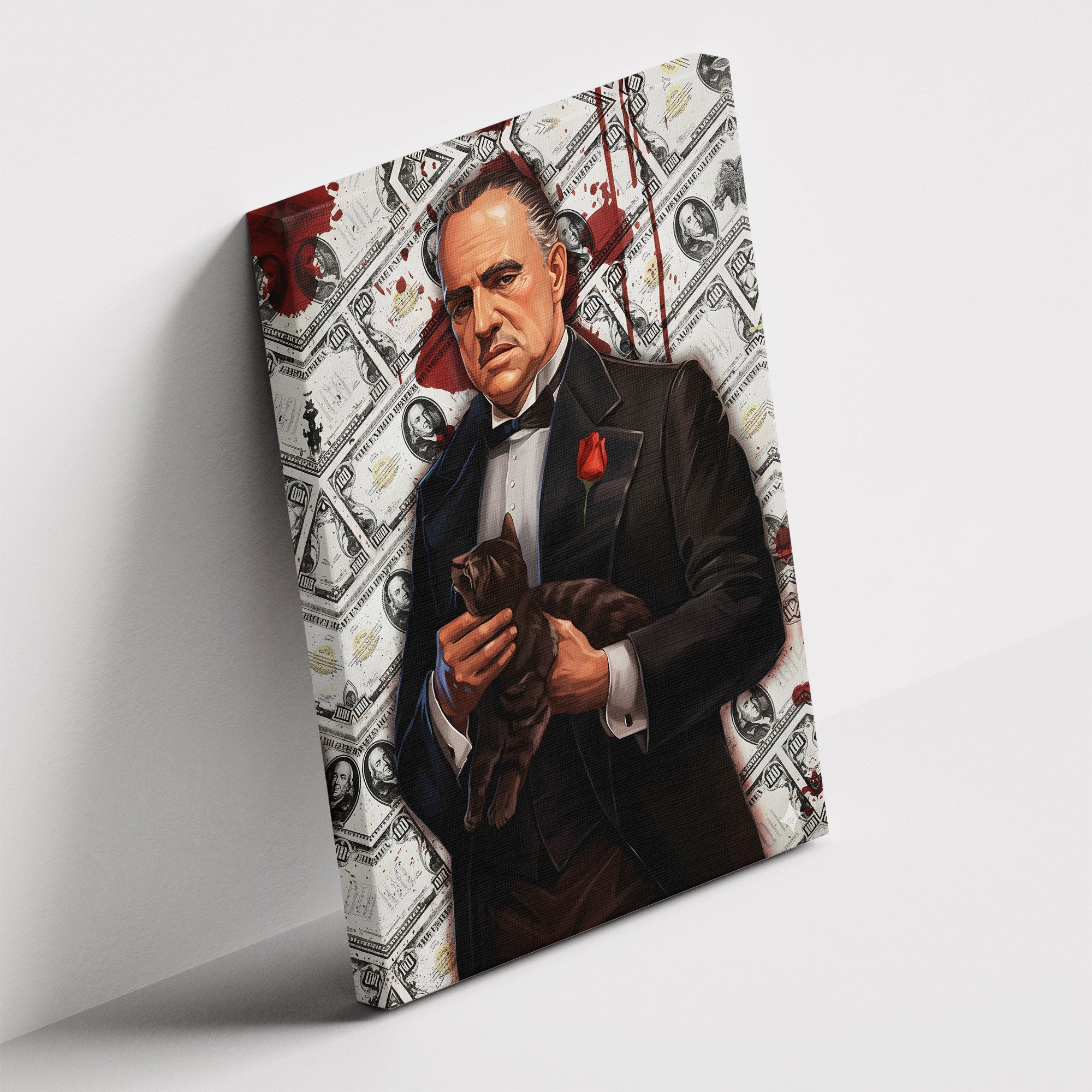 Καμβάς The Godfather – Don Corleone σε δεύτερη γωνία λήψης, χωρίς κορνίζα.