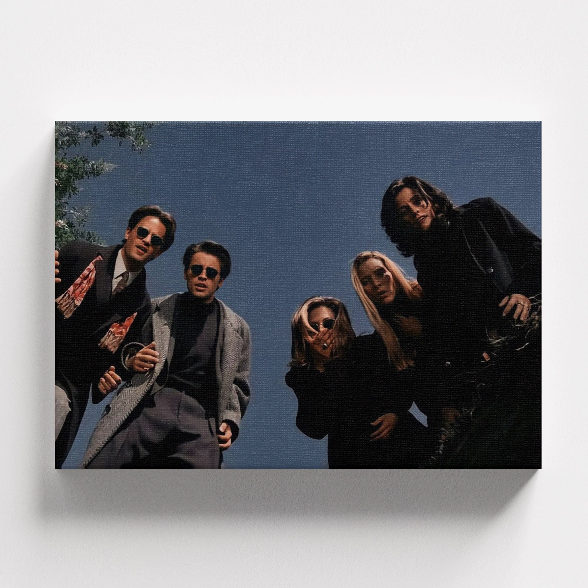 Πίνακας σε καμβά Friends με τη χαρακτηριστική παρέα, χωρίς κορνίζα, μέγεθος 30x20 εκ., μπροστινή όψη.