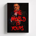 Πίνακας σε καμβά The Godfather – The World Is Yours, χωρίς κορνίζα, μπροστινή όψη.