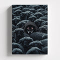 Πίνακας σε καμβά Wolf Among Sheep, χωρίς κορνίζα, μπροστινή όψη.