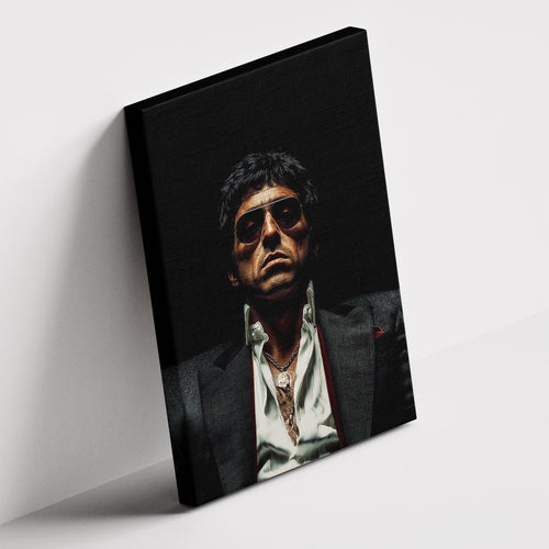Καμβάς The Boss - Tony Montana σε δεύτερη γωνία λήψης, χωρίς κορνίζα.