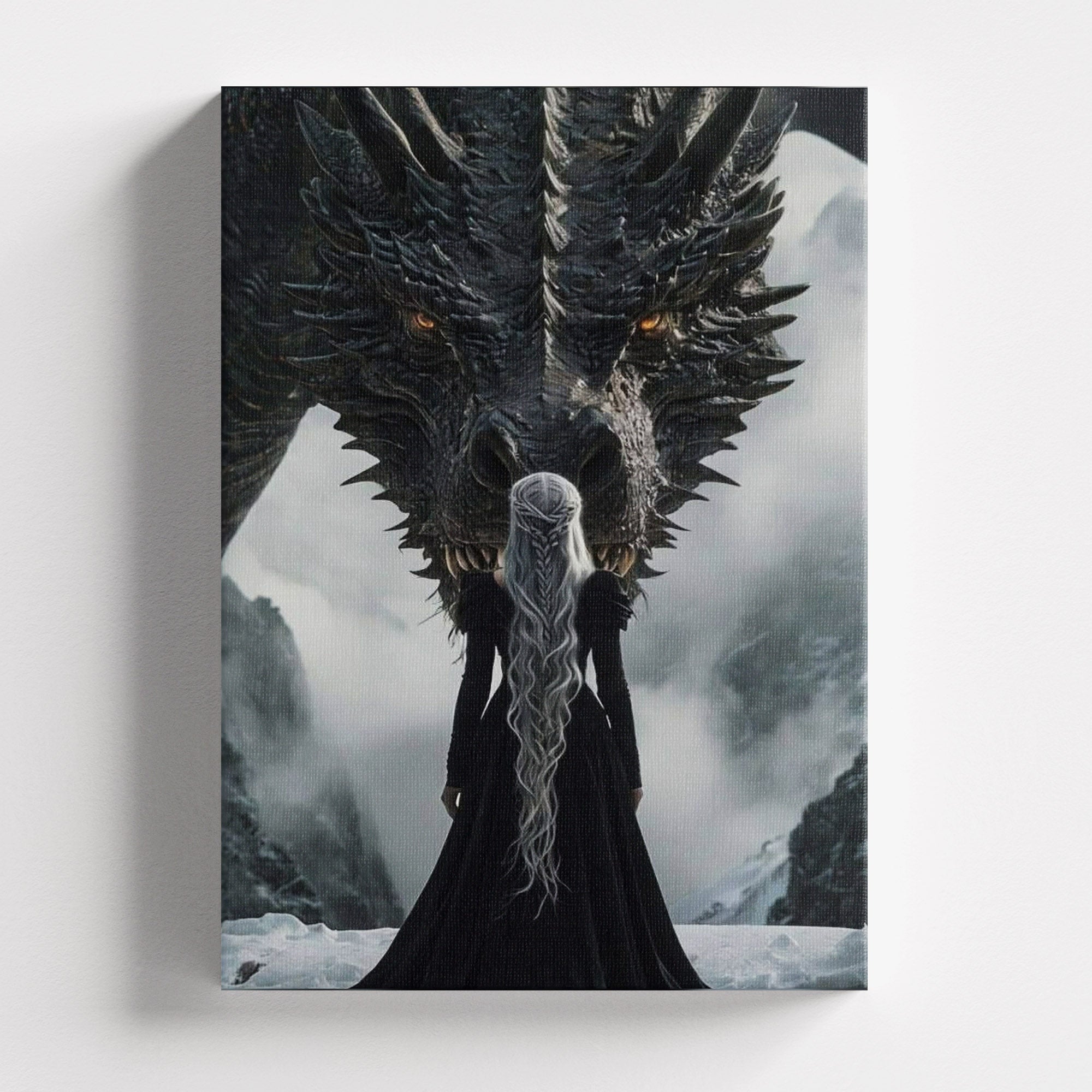 Πίνακας σε καμβά Mother of Dragons, χωρίς κορνίζα, μπροστινή όψη.