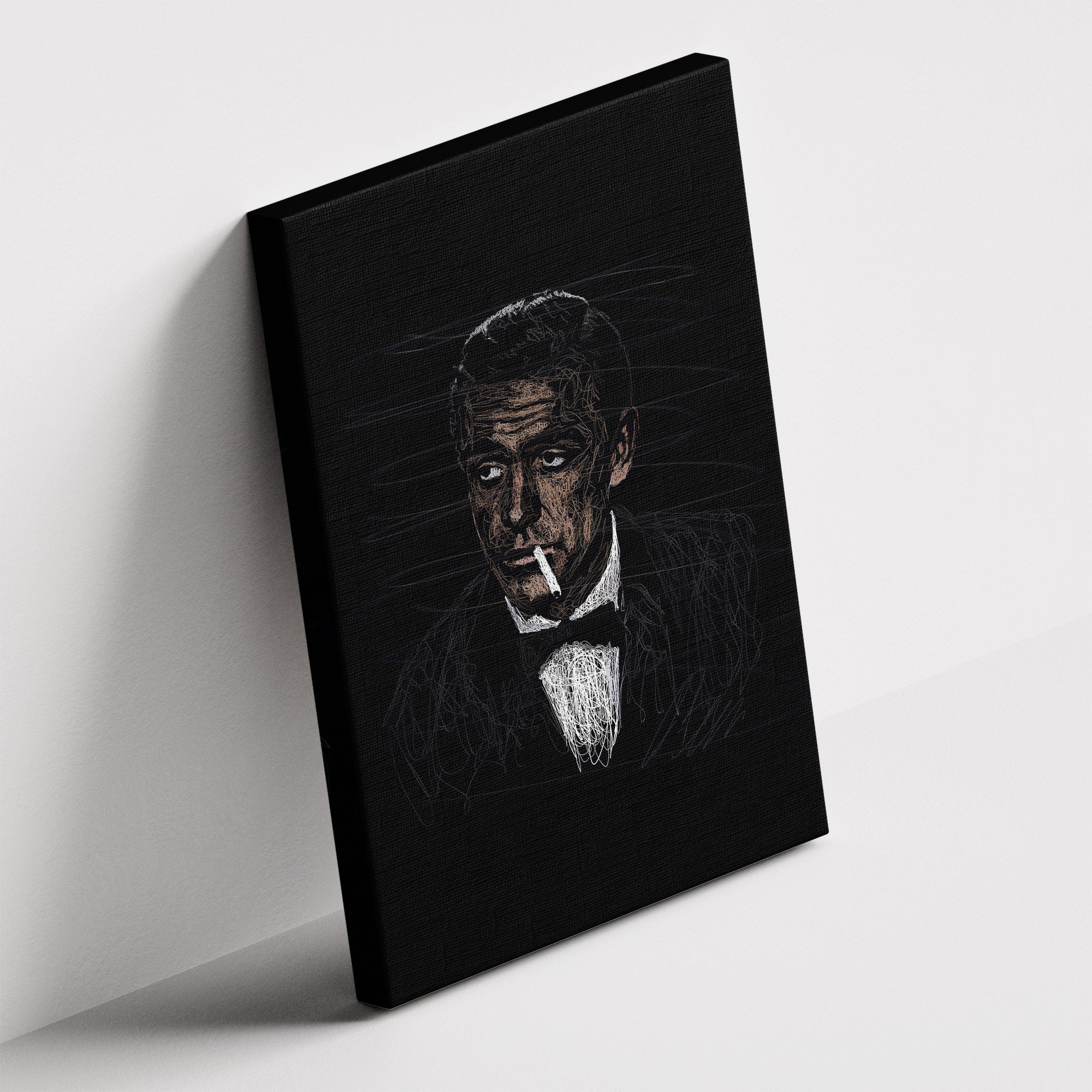 Καμβάς James Bond – Sketch σε δεύτερη γωνία λήψης, χωρίς κορνίζα.