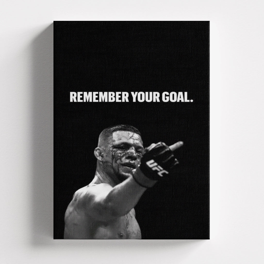 Πίνακας σε καμβά REMEMBER YOUR GOAL, χωρίς κορνίζα, μπροστινή όψη.