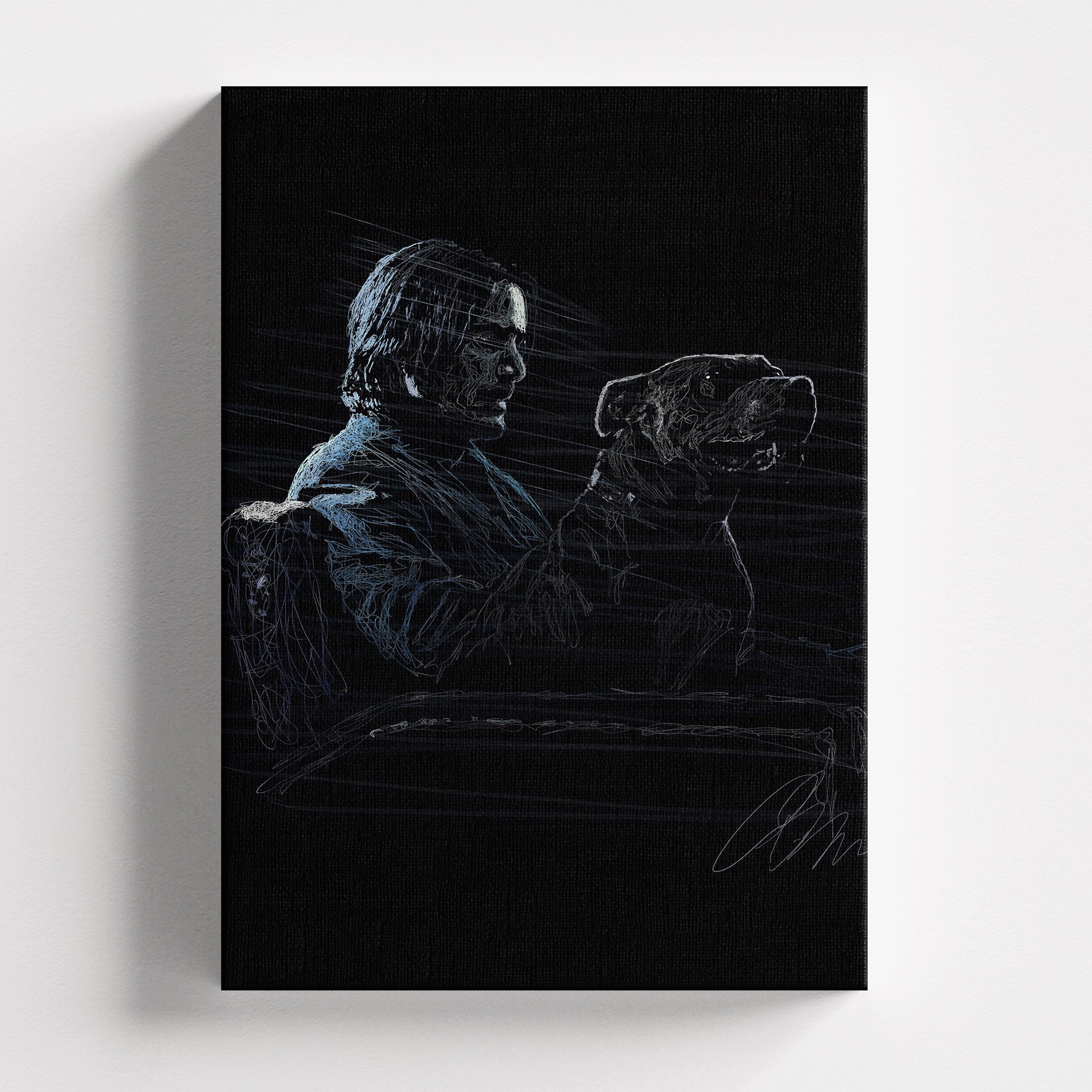 Πίνακας σε καμβά John Wick – Sketch, χωρίς κορνίζα, μπροστινή όψη.
