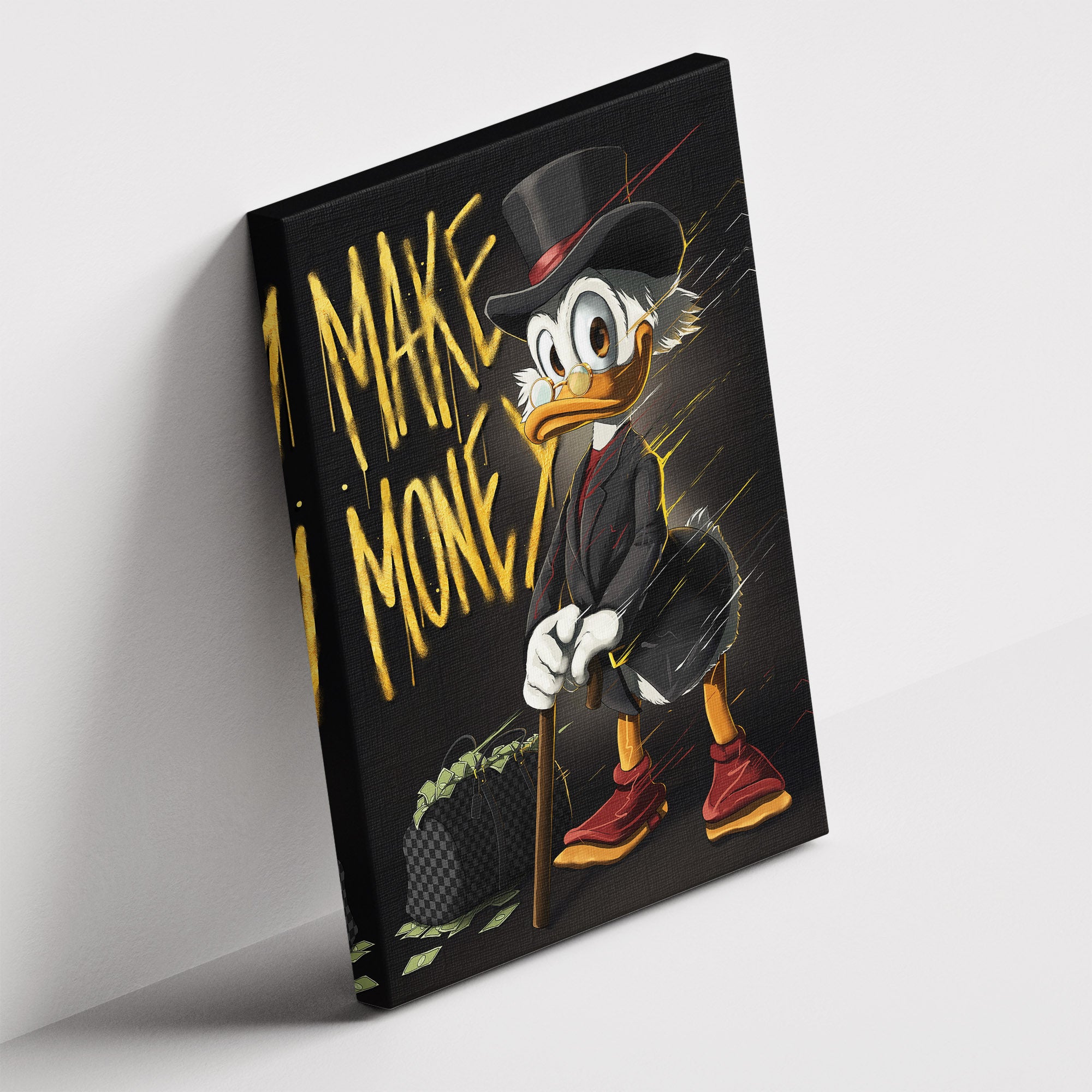 Καμβάς Make Money – The Hustler’s Canvas σε δεύτερη γωνία λήψης, χωρίς κορνίζα.