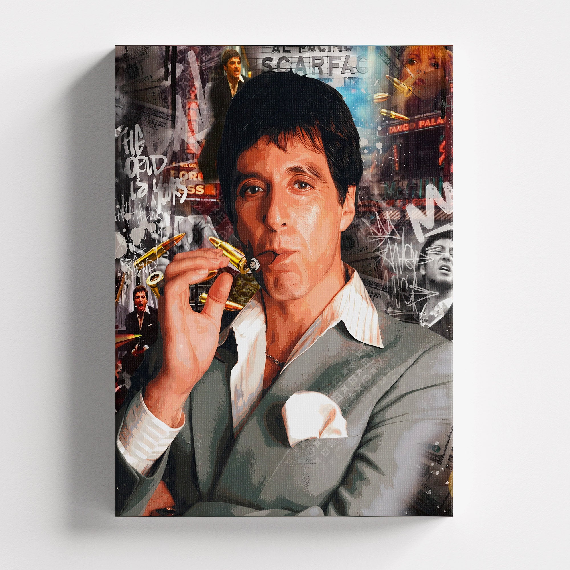 Πίνακας σε καμβά Tony Montana - Iconic, χωρίς κορνίζα, μπροστινή όψη.