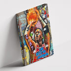 Καμβάς Michael Jordan – Graffiti σε δεύτερη γωνία λήψης, χωρίς κορνίζα.