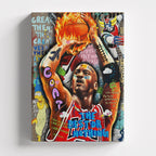 Πίνακας σε καμβά Michael Jordan – Graffiti, χωρίς κορνίζα, μπροστινή όψη.