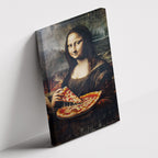 Καμβάς Mona Lisa Pizza σε δεύτερη γωνία λήψης, χωρίς κορνίζα.
