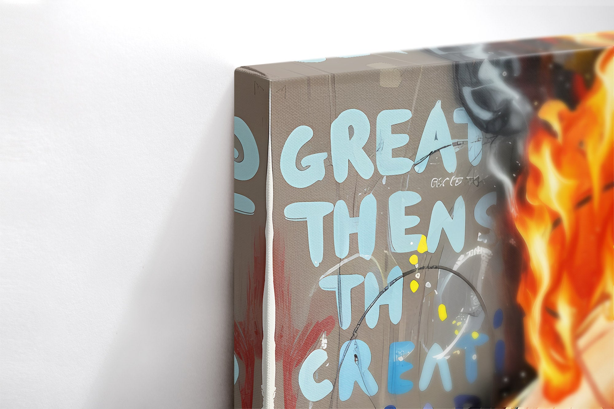 Close-up λεπτομέρεια της εκτύπωσης καμβά Michael Jordan – Graffiti.
