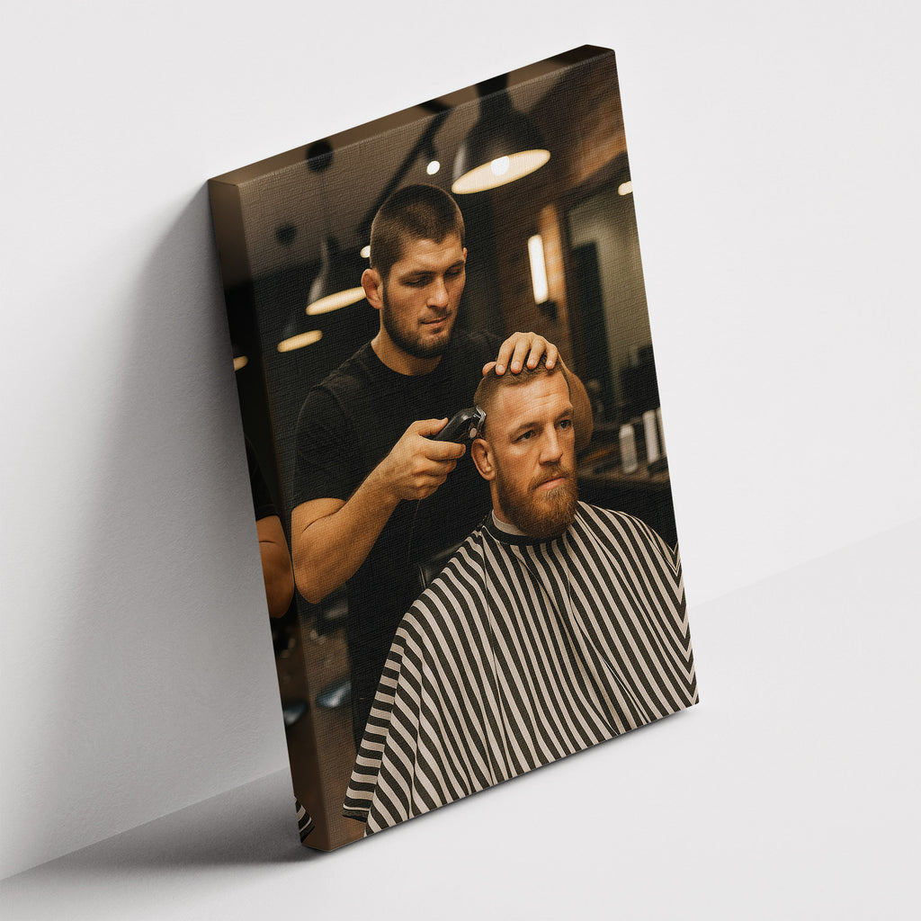 Καμβάς Barber Showdown σε δεύτερη γωνία λήψης, χωρίς κορνίζα.