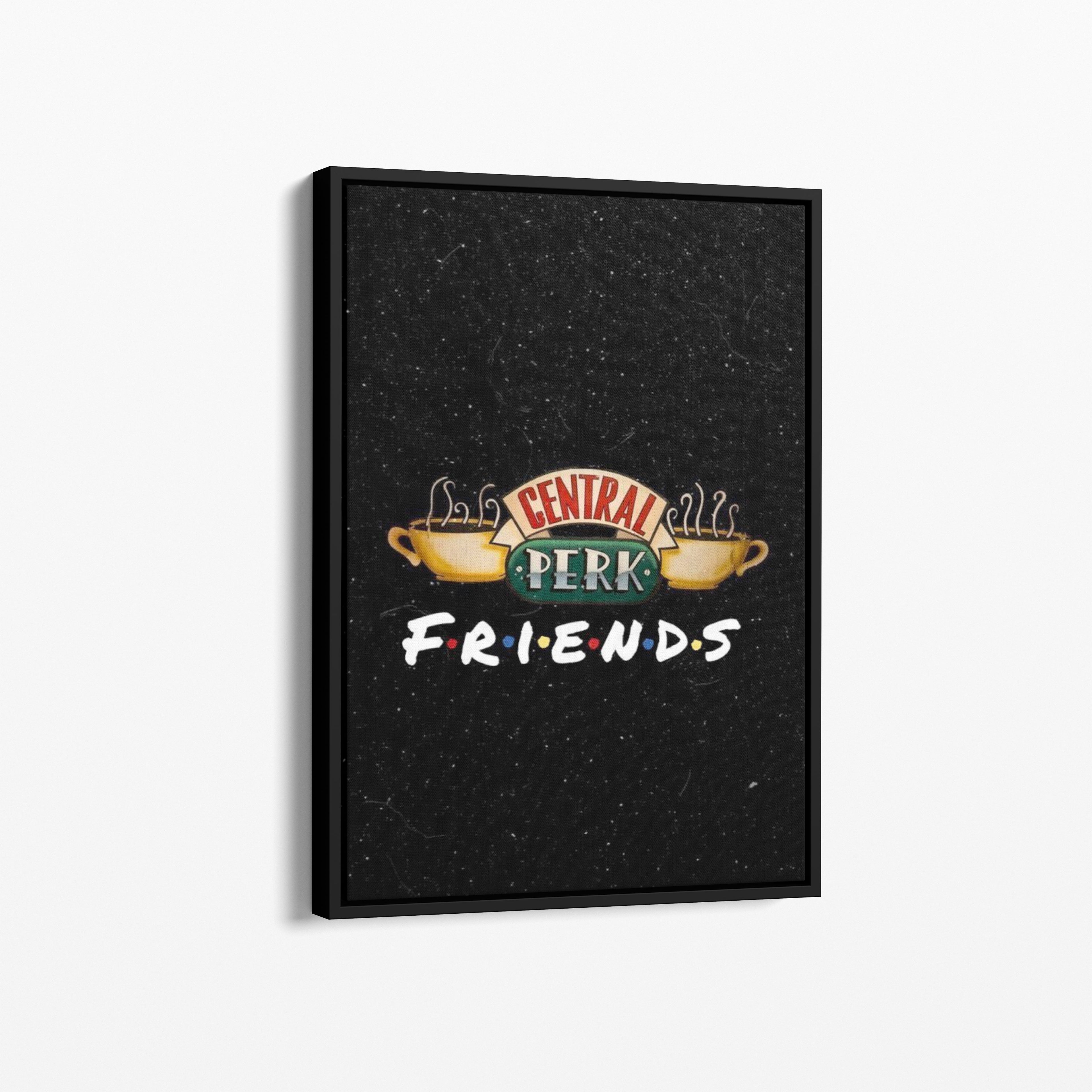 Καμβάς Central Perk - Friends με μαύρη κορνίζα, πλάγια γωνία ανάρτησης.