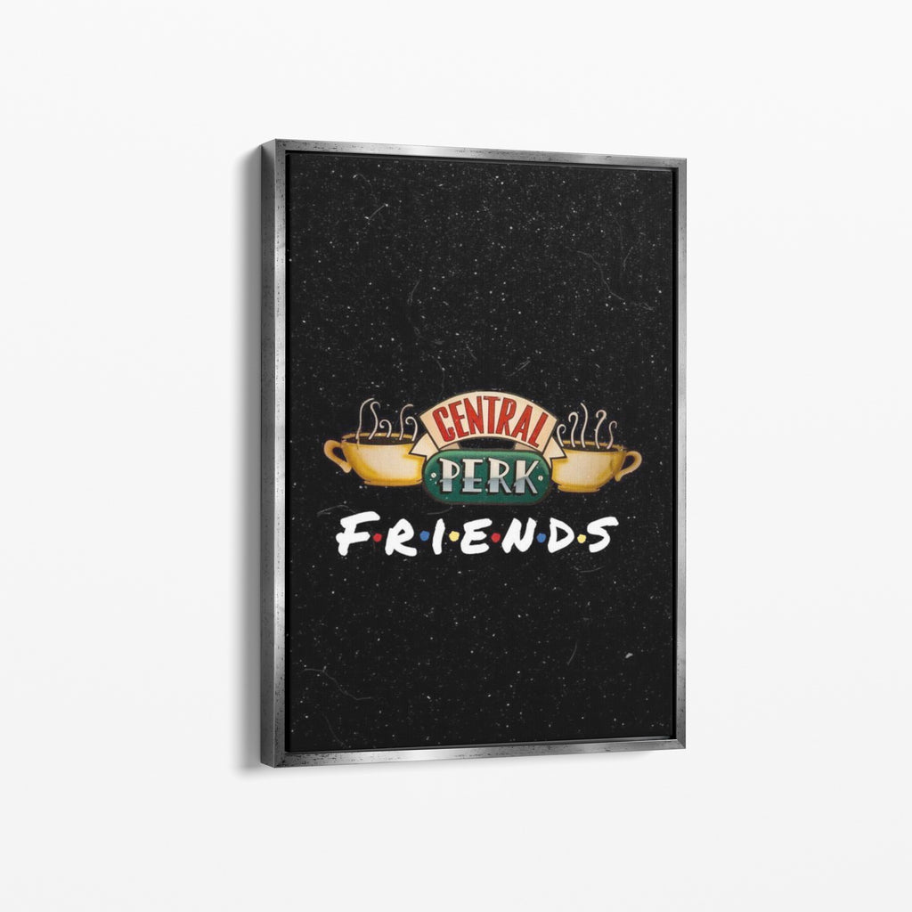 Καμβάς Central Perk - Friends με ασημί κορνίζα, πλάγια γωνία ανάρτησης.
