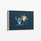 Stitch Rainbow Heart – Premium Καμβάς
