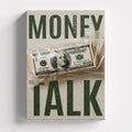 Πίνακας σε καμβά Money Talk, χωρίς κορνίζα, μπροστινή όψη.