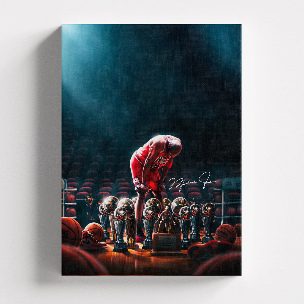 Πίνακας σε καμβά Michael Jordan - The Six, χωρίς κορνίζα, μπροστινή όψη.