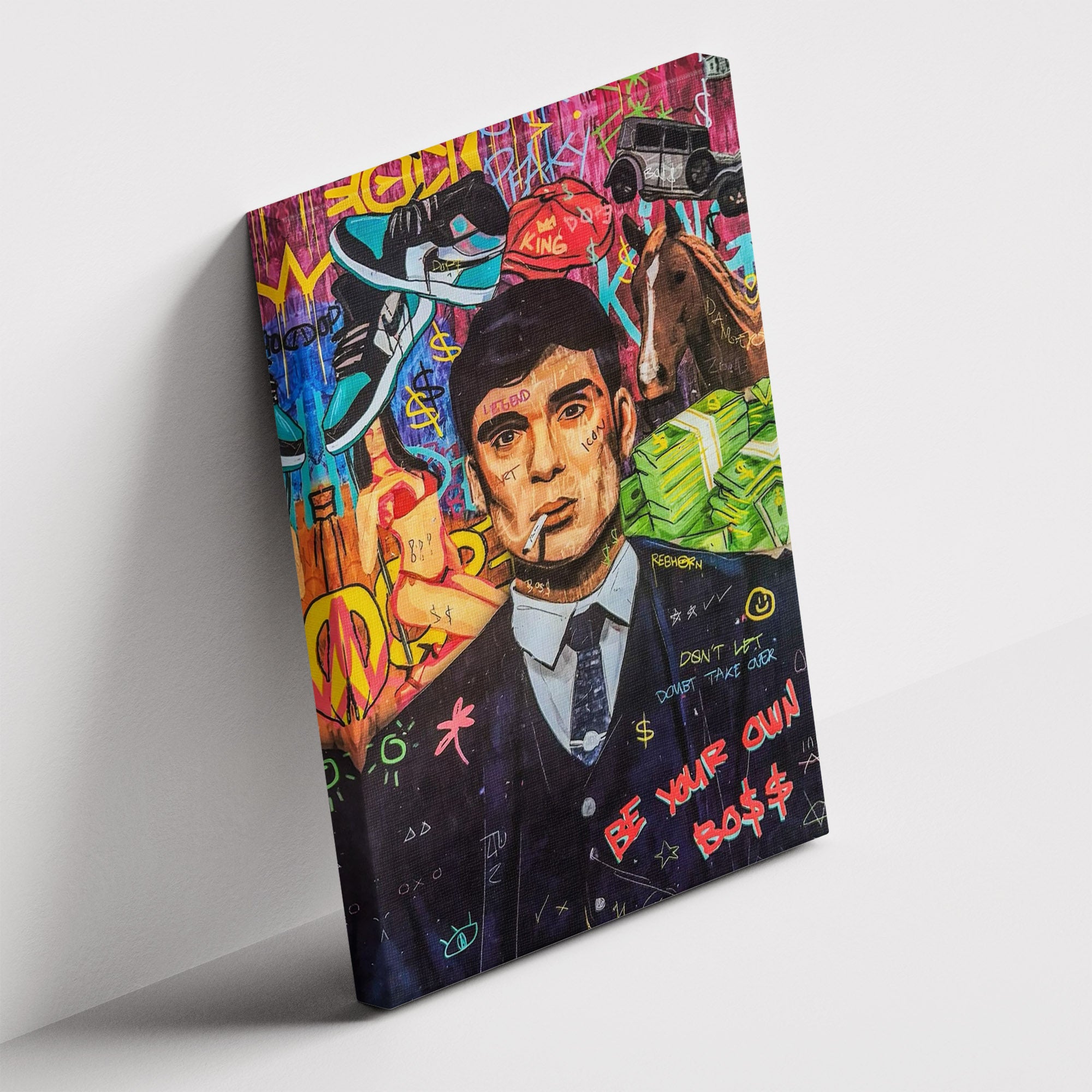 Καμβάς Be Your Own Boss - Peaky Blinders σε δεύτερη γωνία λήψης, χωρίς κορνίζα.