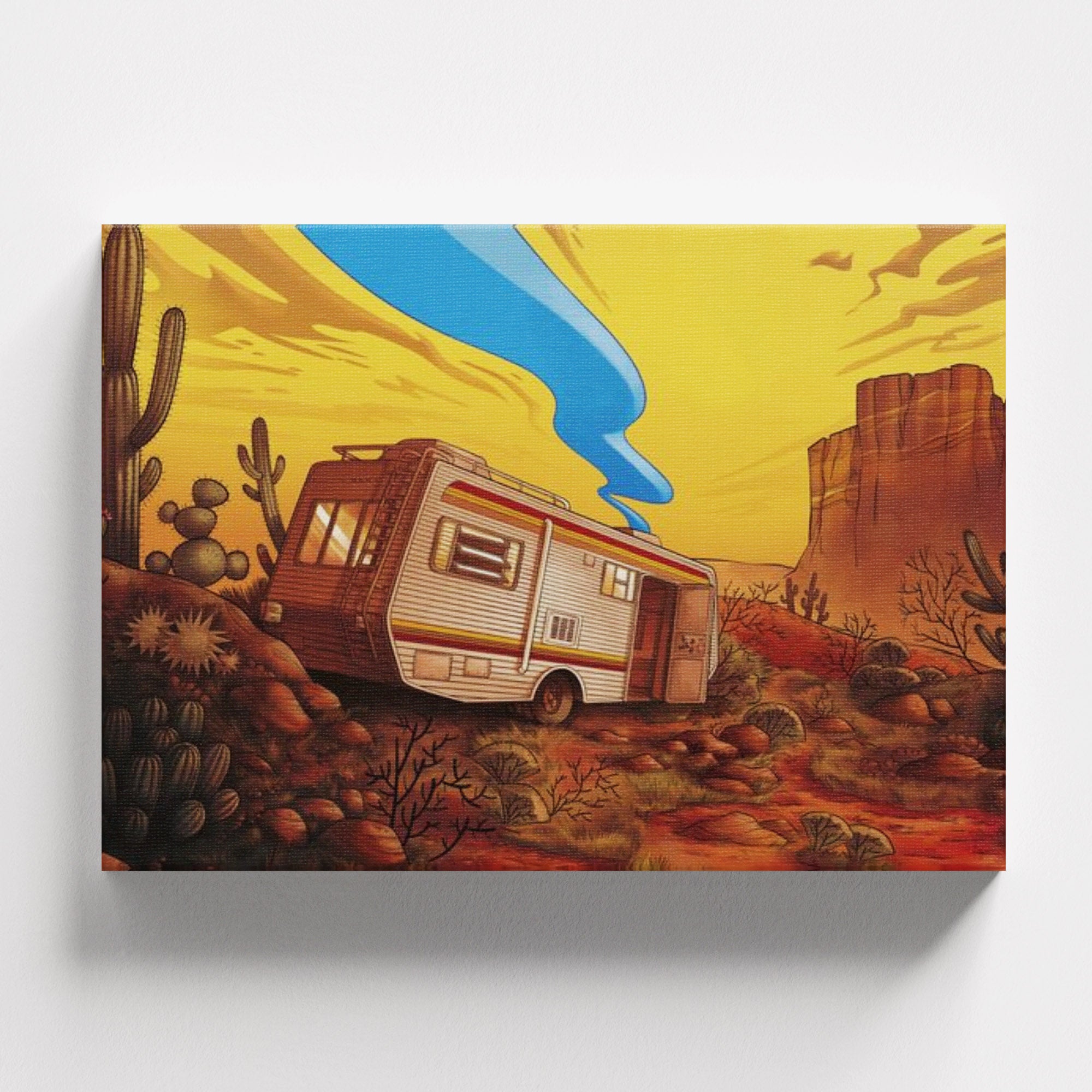 Πίνακας σε καμβά Breaking Bad – Desert Van, χωρίς κορνίζα, μπροστινή όψη.