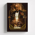 Πίνακας σε καμβά The Godfather με τον Don Vito Corleone, χωρίς κορνίζα, μέγεθος 20x30 εκ., μπροστινή όψη.